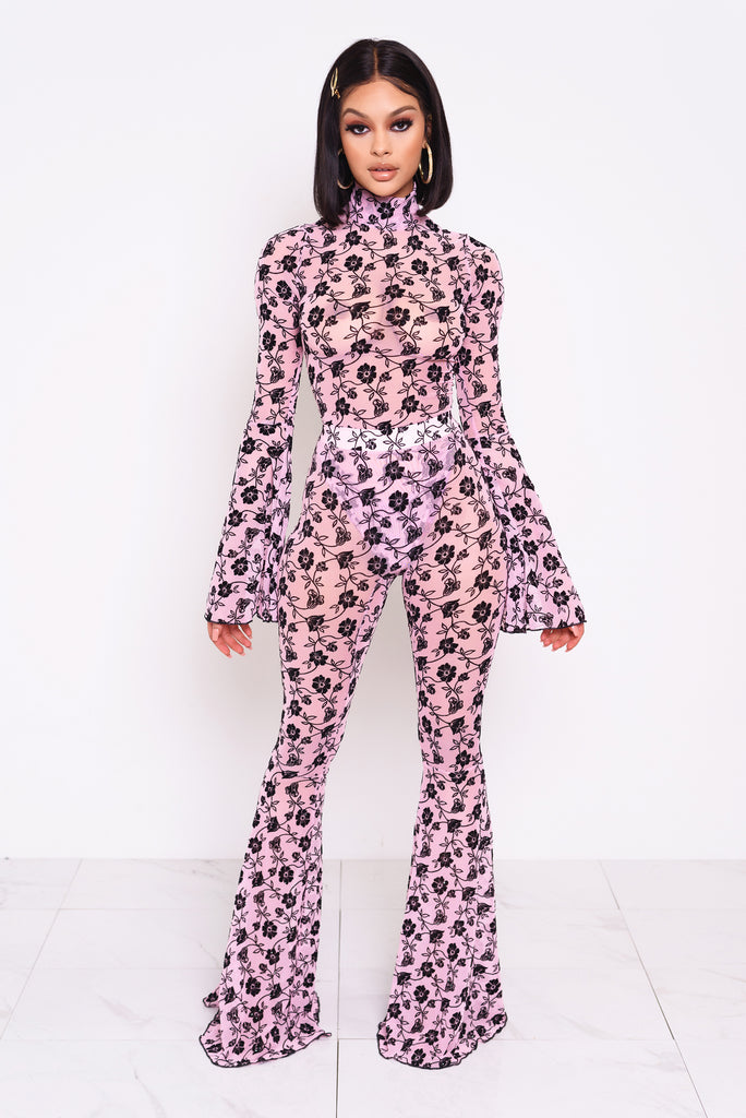 Rosa Lotus High Waist Flared Pants