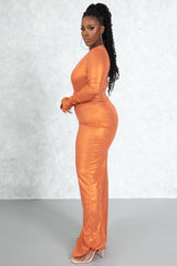 Shimmer Tangerine Wide Leg Trousers