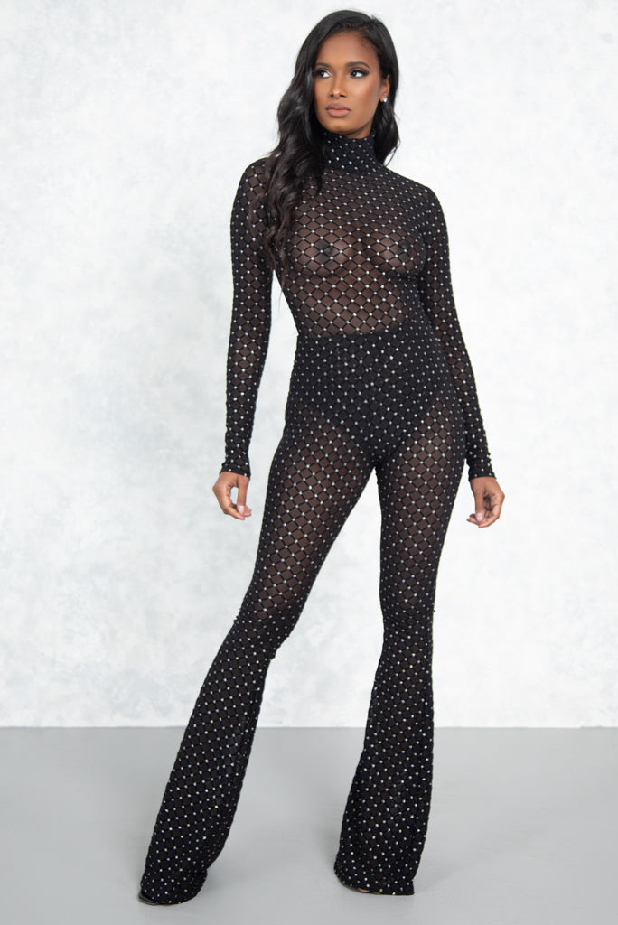 Diamond Glitter Flared Pants
