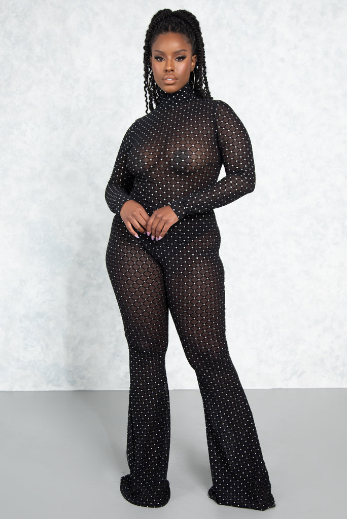 Diamond Glitter Flared Pants