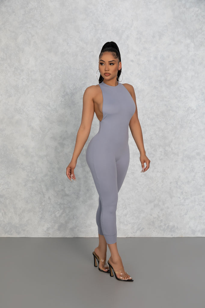 Silver-Stoned Mia Midi Jumpsuit