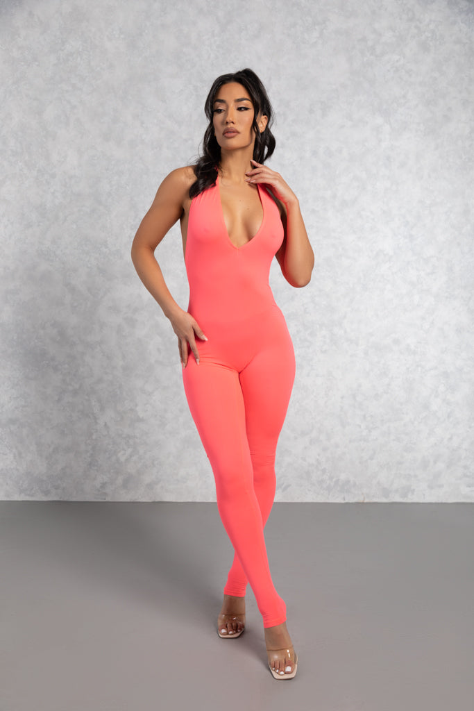 Pink Ava Halter Jumpsuit