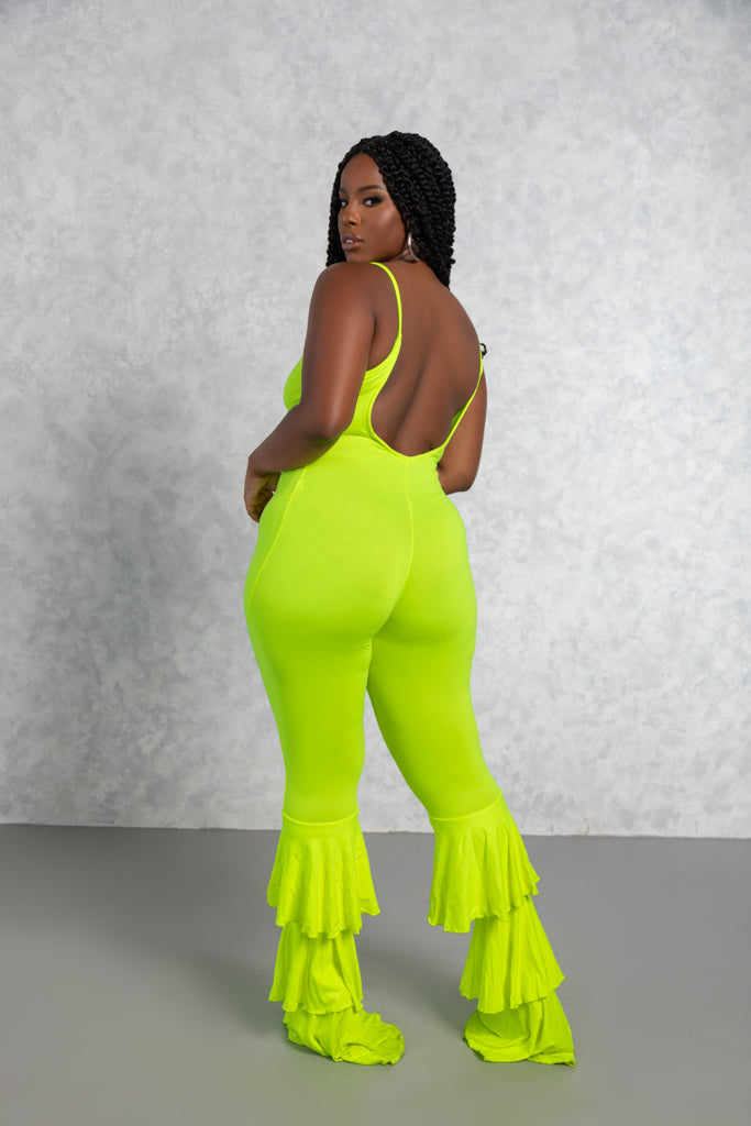 Neon Green Havana Nights Jumpsuit