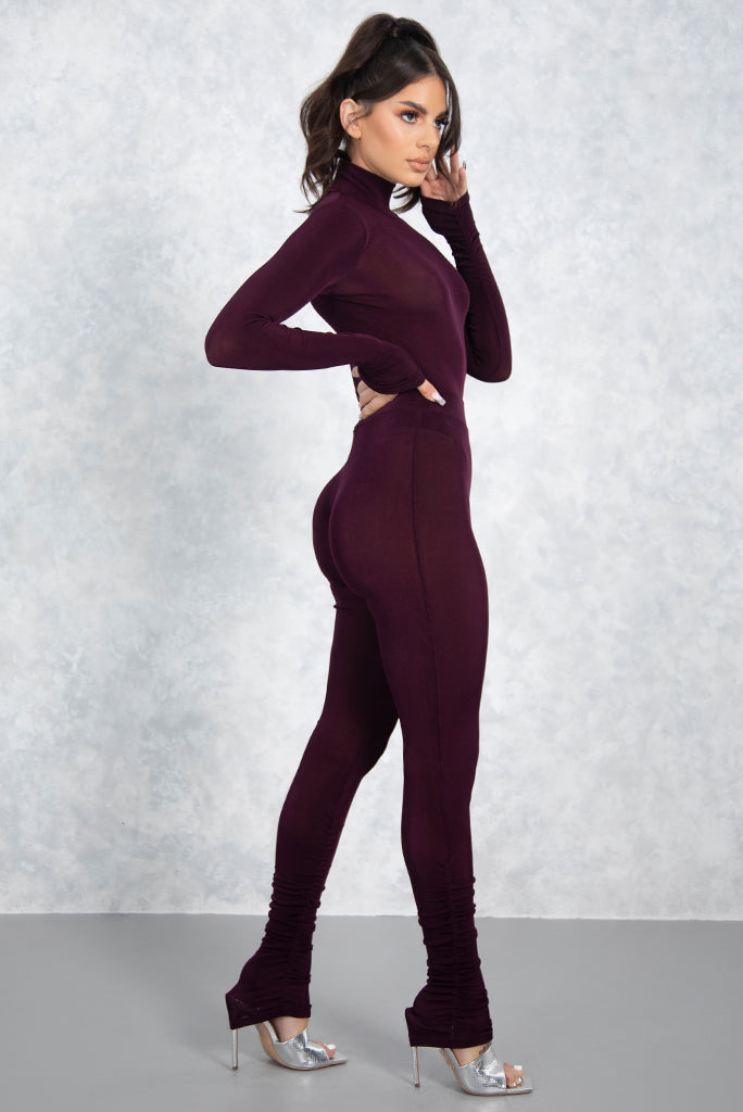 Eggplant High Waisted Scrunch Pants