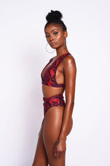 Red Python Snap Bikini Bottoms