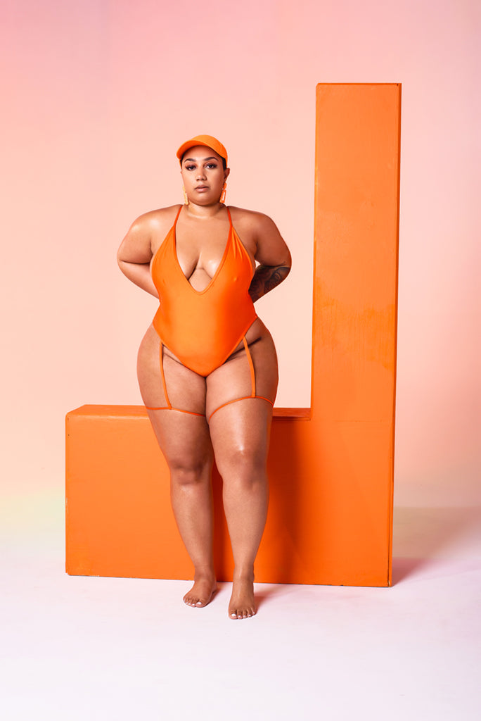 Tangerine Gia Garter Belt One Piece