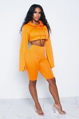 Orange Bali Bell Sleeve Hoodie