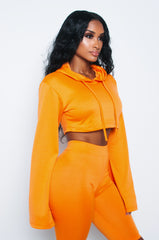 Orange Bali Bell Sleeve Hoodie