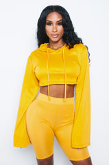 Mustard Bali Bell Sleeve Hoodie