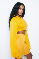 Mustard Bali Bell Sleeve Hoodie