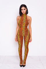 Inferno Cheetah Halter Jumpsuit