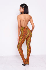 Inferno Cheetah Halter Jumpsuit