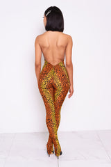 Inferno Cheetah Halter Jumpsuit