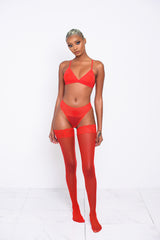 Red Valentina Bralette Thong Set