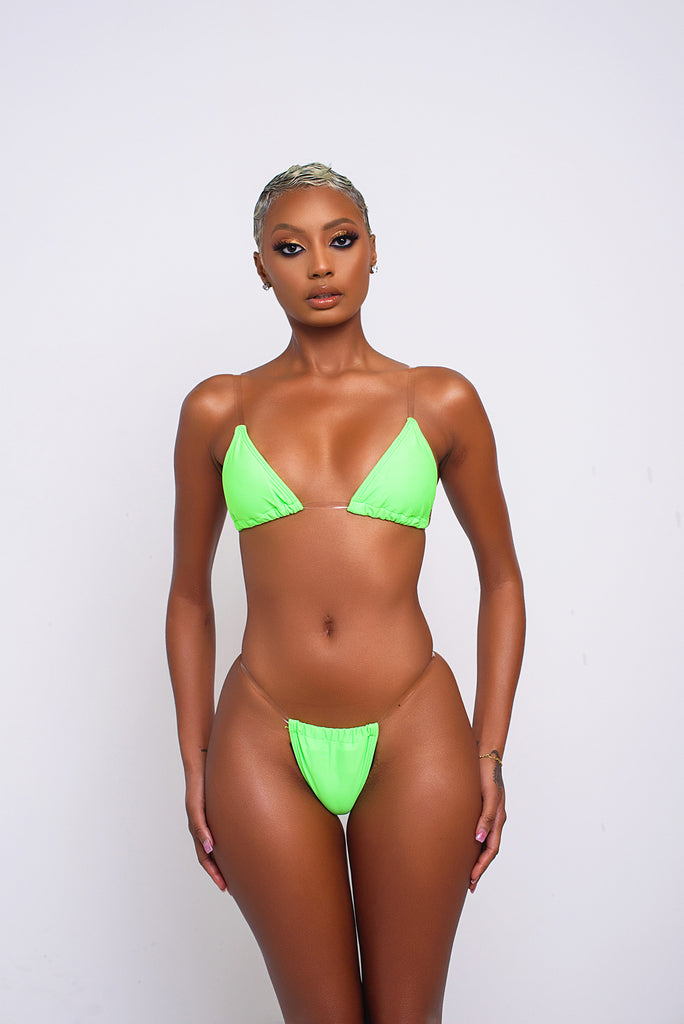Green Clear Bikini Top