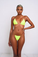 Neon Yellow Clear Bikini Top