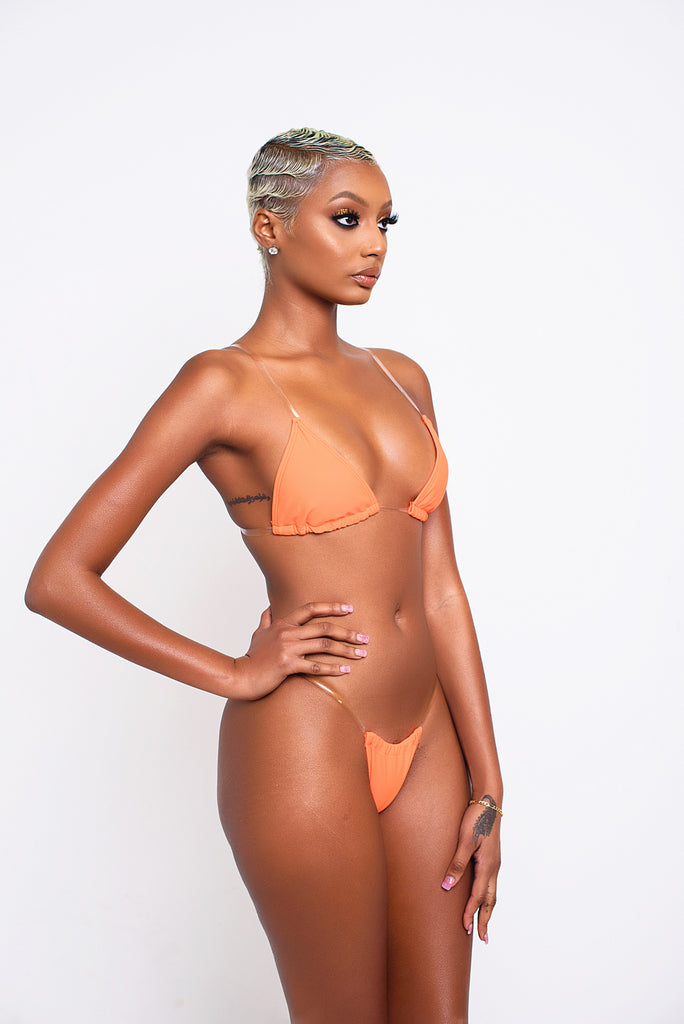 Orange Clear Bikini Top