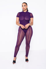 Purple Zoey Sheer Bodysuit