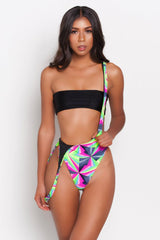 Neon Abstract Kali Suspender Bikini Bottom