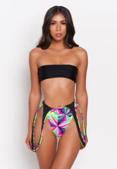 Neon Abstract Kali Suspender Bikini Bottom