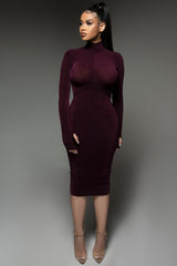 Eggplant High Neck Akira Dress