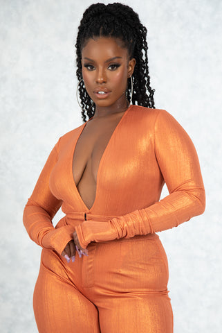 Shimmer Tangerine Bodysuit