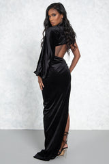 Noir Drina Draped Gown