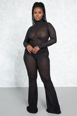 Diamond Glitter Flared Pants