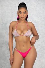 Pink Gleam Diamond Bikini Top