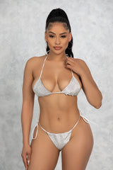 White Gleam Crystal Bikini Top