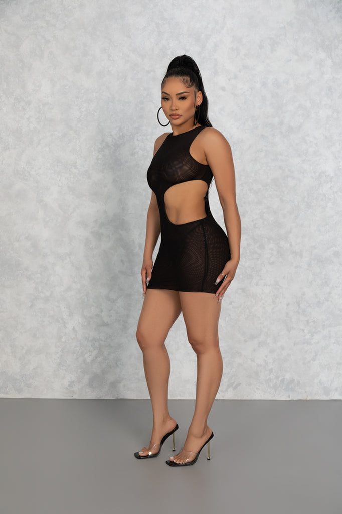 Black Brielle Cut Out Dress