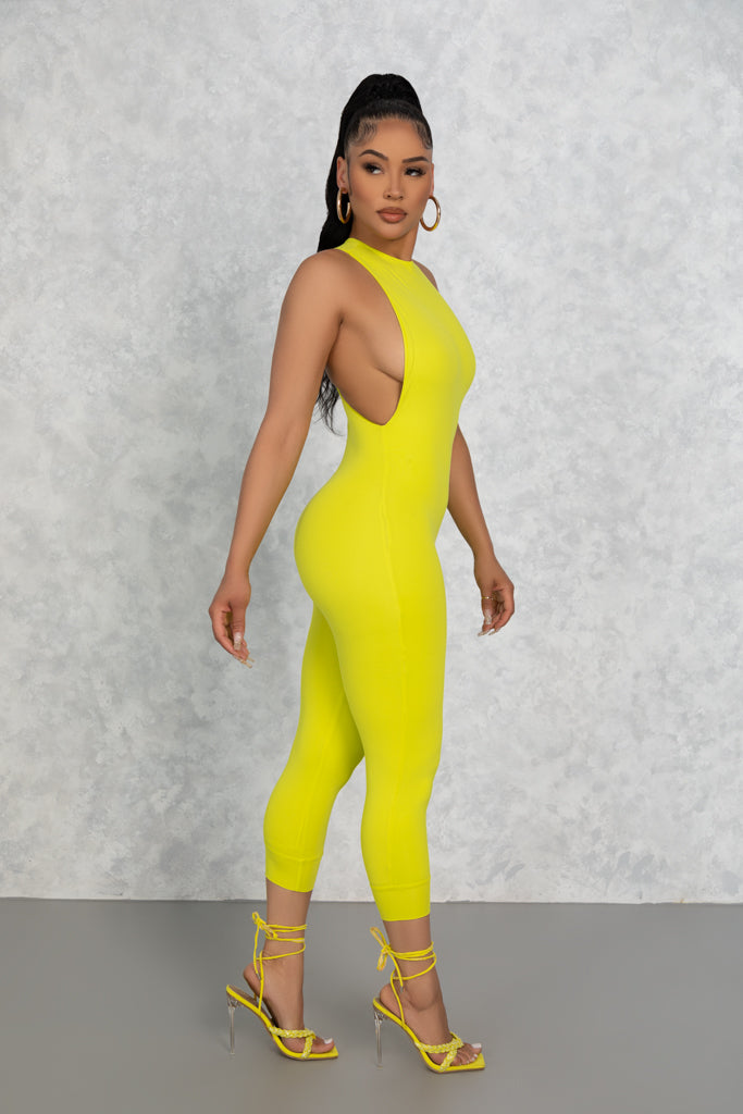 Neon Green Mia Midi Jumpsuit