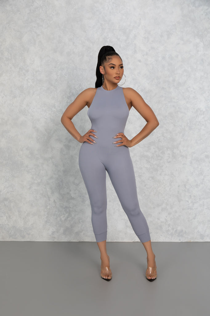 Silver-Stoned Mia Midi Jumpsuit