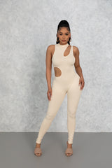 Cream Bianca Cut Out Jumpsuit
