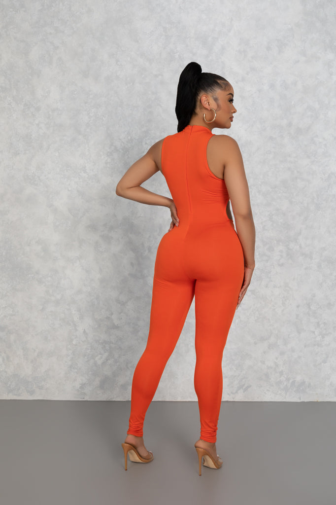 Orange Bianca Cut Out Jumpsuit