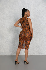 Zebra BodyCon Mesh Dress