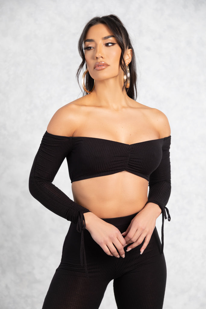 Bambi Scrunch Top - black