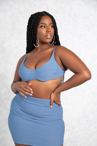 Blue Scrunch Bralette