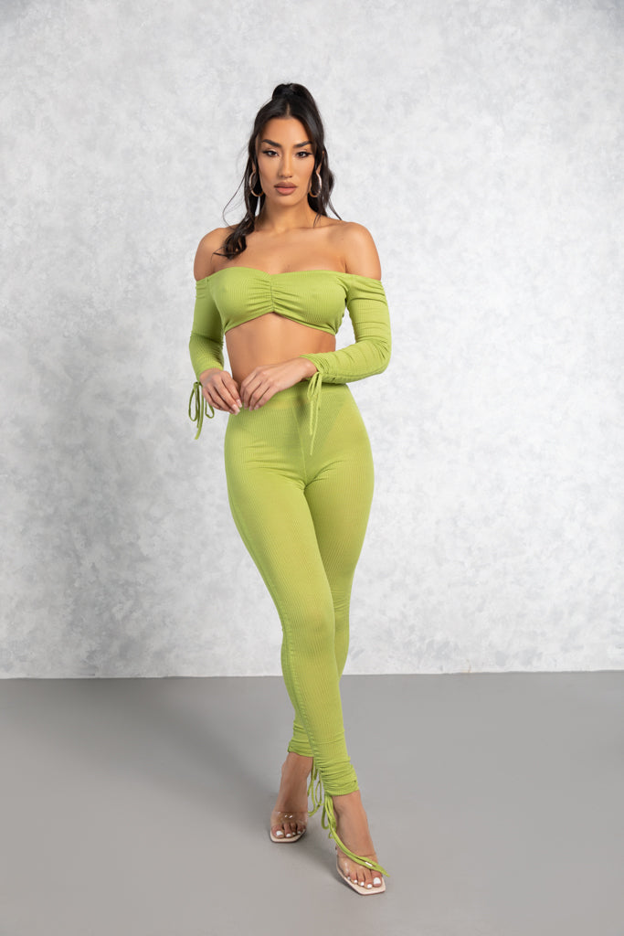 Bambi Green Scrunch Pants