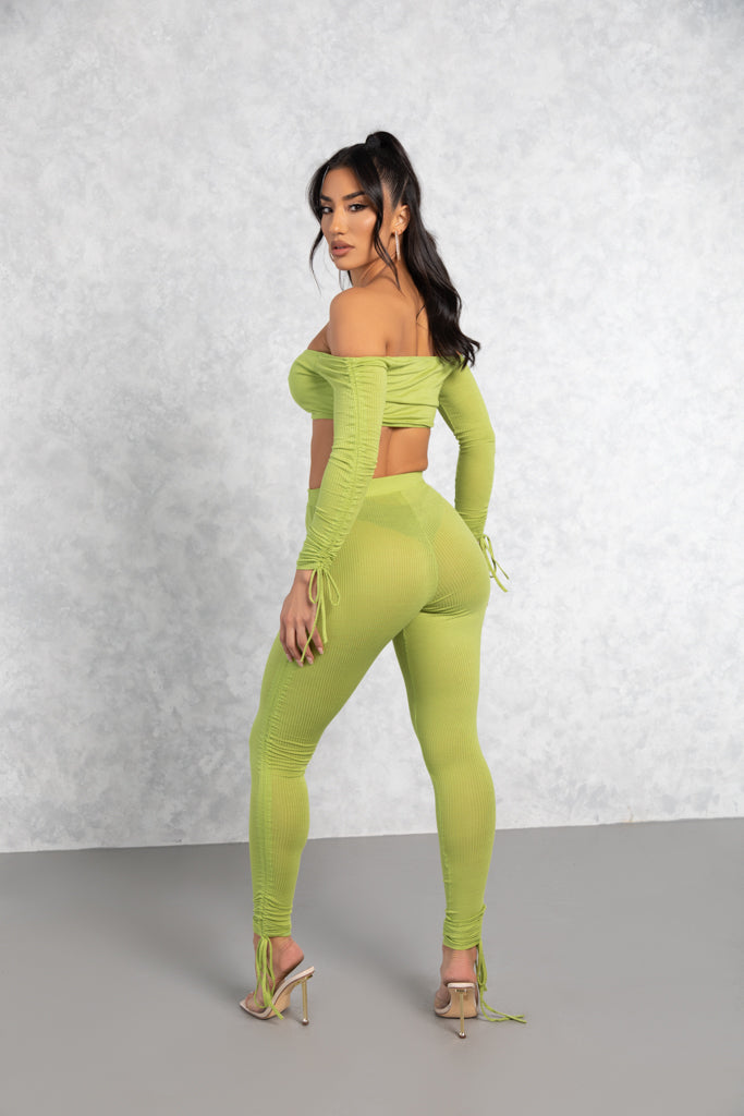 Bambi Green Scrunch Pants