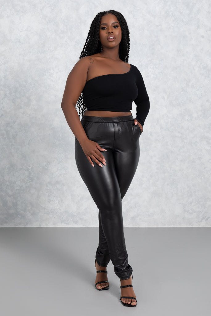 Sadie Faux Leather Pants - BLACK – Kloset Envy