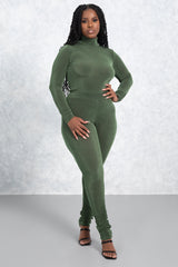 Olive Scrunch Bodysuit