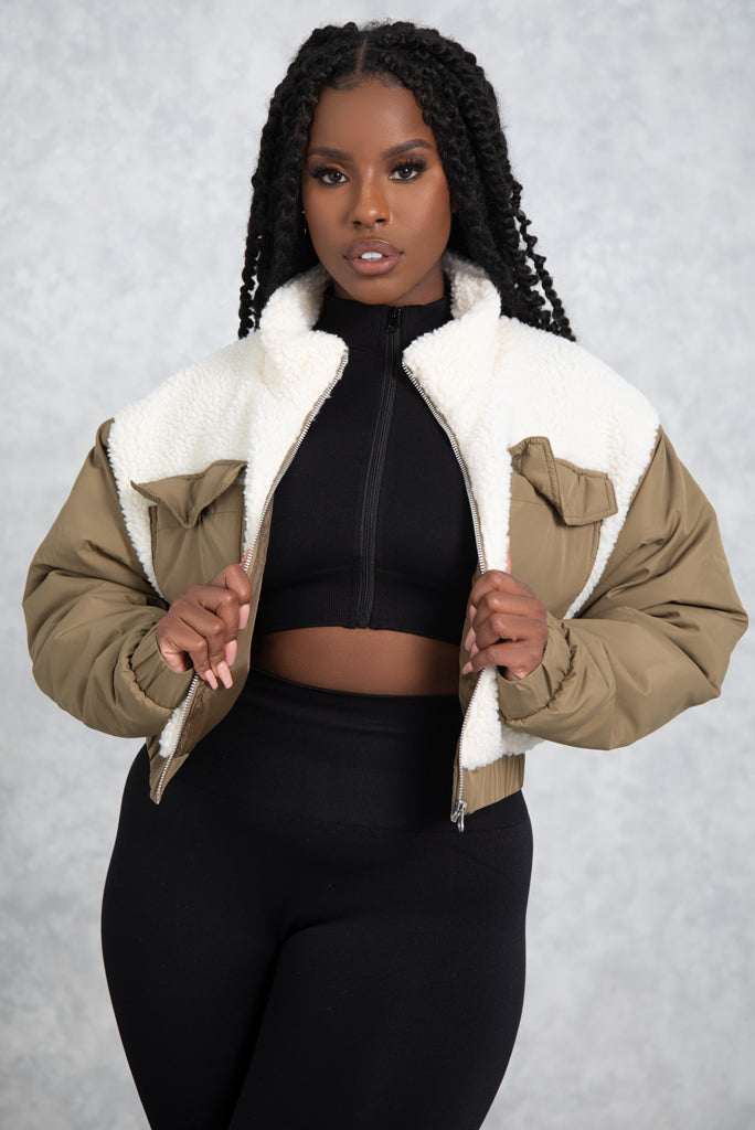 On The Run Cropped Jacket - OLIVE