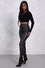 Sadie Faux Leather Pants - BLACK