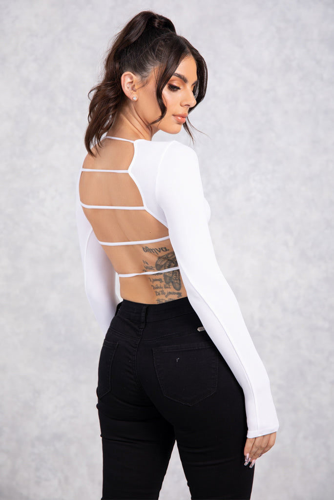 Bring It Back Backless Top - WHITE