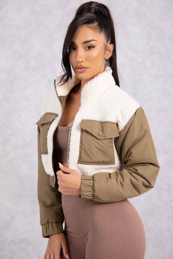 On The Run Cropped Jacket - OLIVE – Kloset Envy