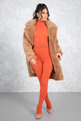 On The Move Teddy Coat - BROWN
