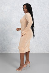 Nude High Neck Akira Dress