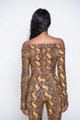 Orange RattleSnake Crop Top