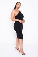 Black Cabo- Cold Shoulder Body-Con Dress